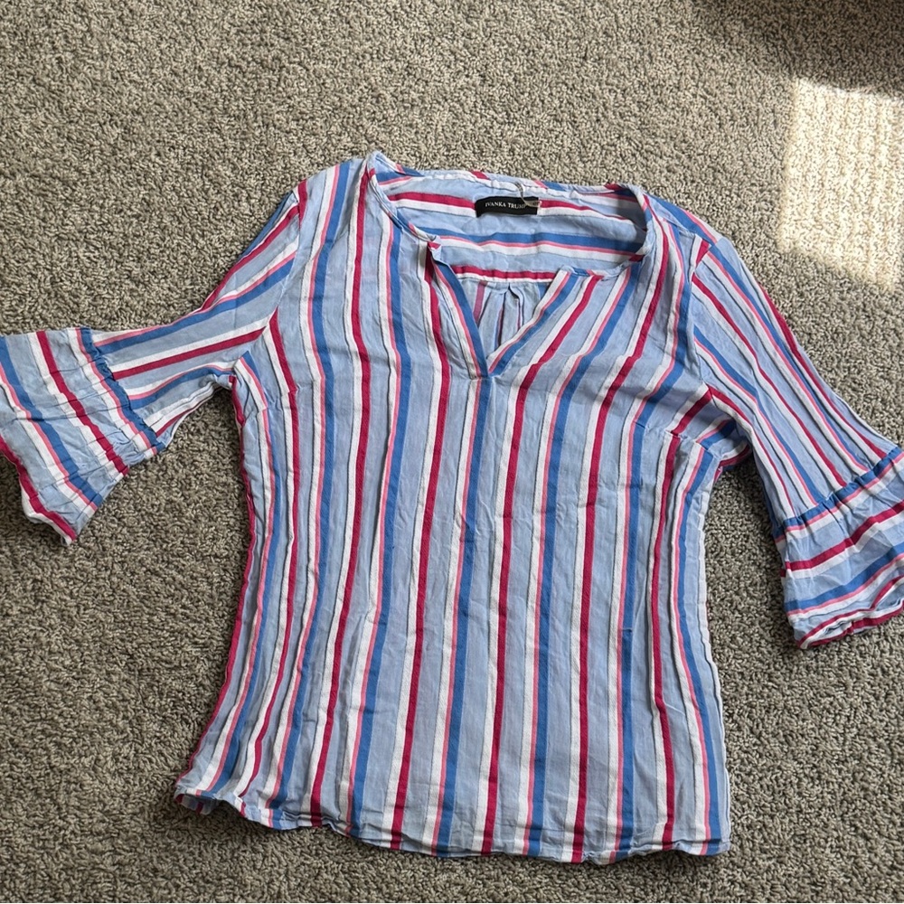 Ivanka Trump Pink and Blue blouse
